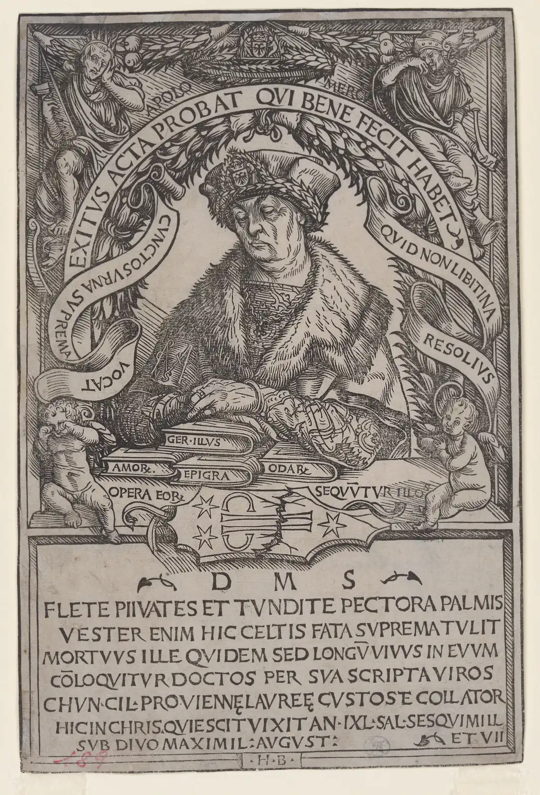 Hans Burgkmair d. Ä., Epitaph (sog. Sterbebild) des Konrad Celtis, 1507