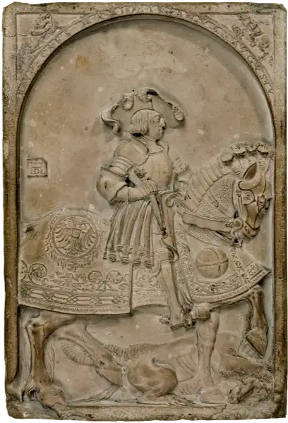 Hans Daucher, Kaiser Maximilian I. zu Pferd als heiliger Georg, um 1522