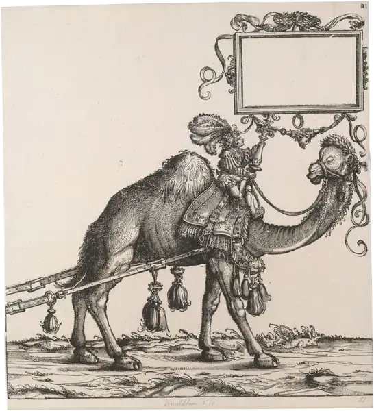 Hans Burgkmair d.Ä., Triumphzug Kaiser Maximilians I.: Gespann des Wagens des Hoforganisten, 1796 (Erstausgabe 1526)