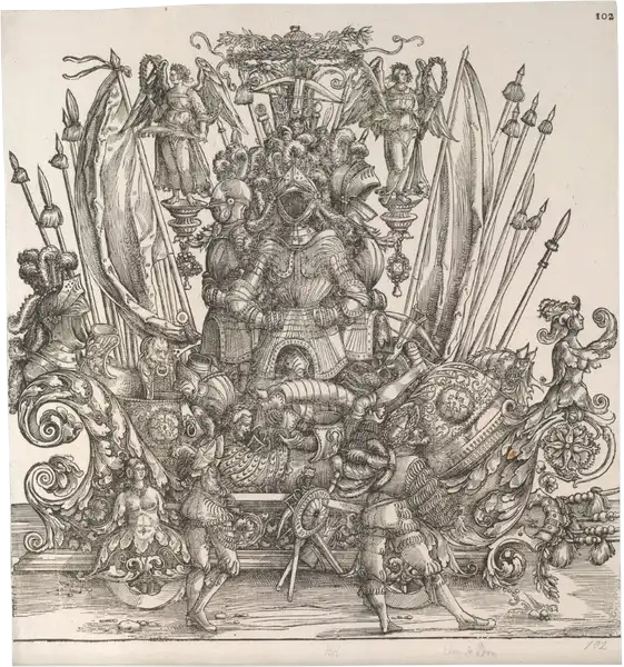 Hans Springinklee, Triumphzug Kaiser Maximilians I.: Trophäenwagen, 1796 (Erstausgabe 1526)