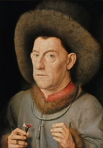 Jan van Eyck , Portrait of a Man with Carnation, c. 1436