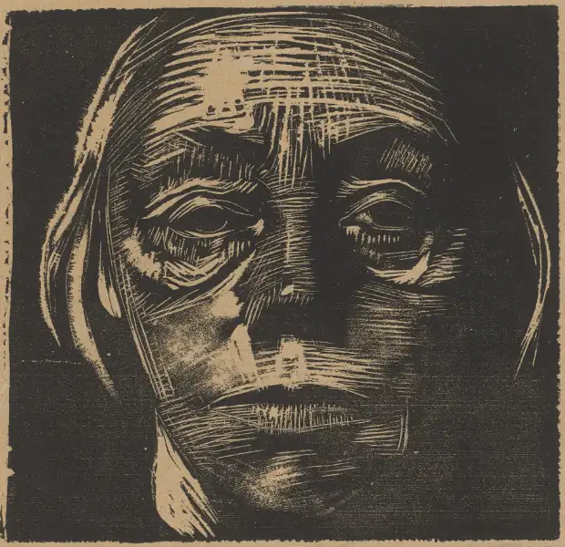 Käthe Kollwitz, Frontal Self-Portrait, 1922/23
