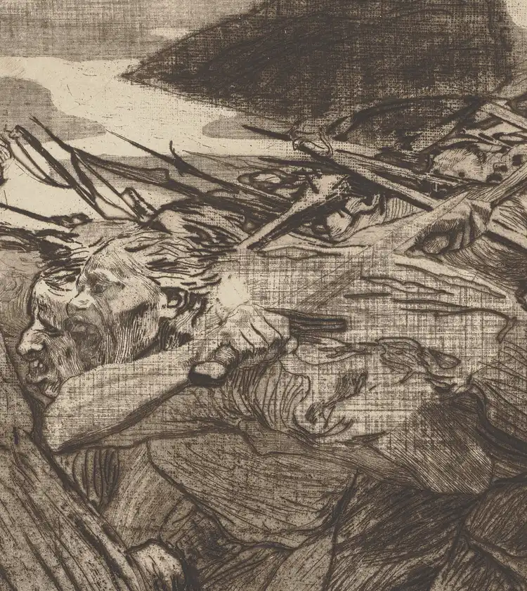 Käthe Kollwitz Charge (or Outbreak) (detail), sheet 5 from the series Peasants’ War, 1902/03