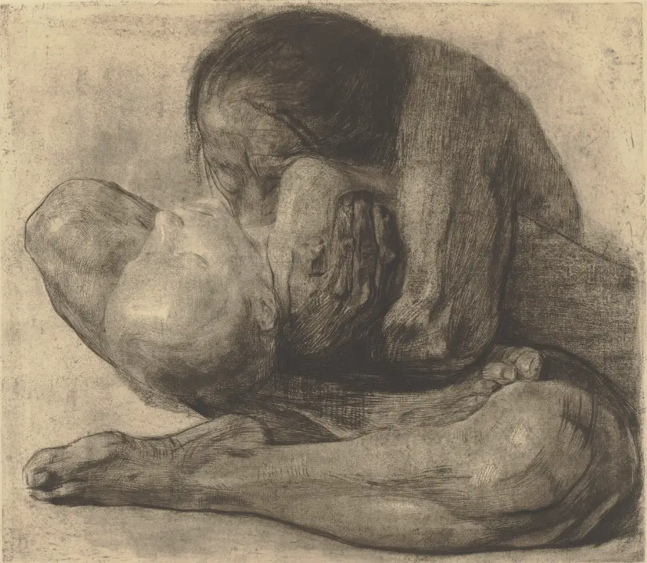 Käthe Kollwitz, Frau mit totem Kind, 1903