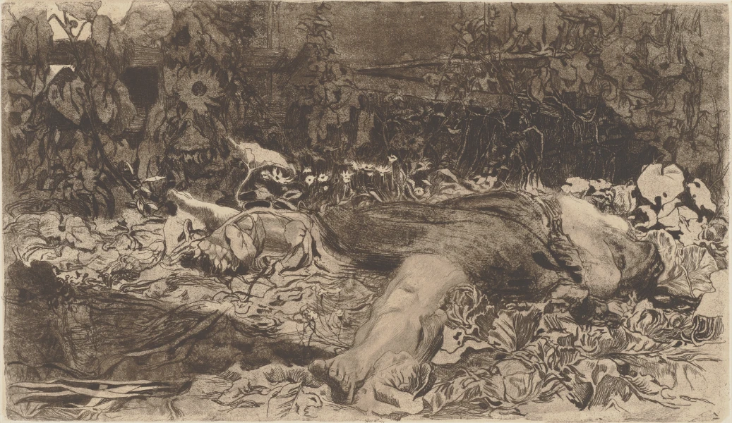 Käthe Kollwitz, Vergewaltigt, Blatt 2 aus dem Zyklus Bauernkrieg, 1907/08