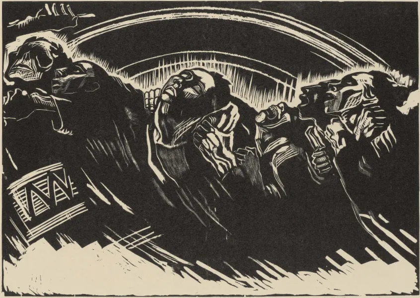 Käthe Kollwitz, The Volunteers, sheet 2 from the series War, 1921/22
