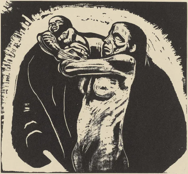 Käthe Kollwitz, Das Opfer, Blatt 1 der Folge Krieg, 1922
